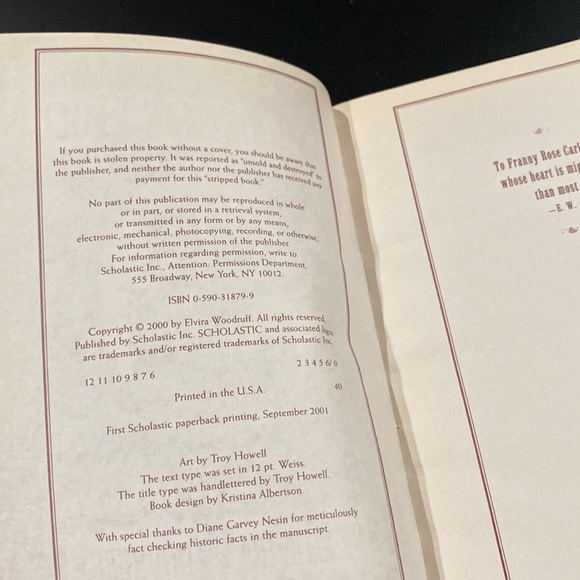 The Christmas Doll by Elvira Woodruff - Scholastic Paperback Novel - Picture 5 of 6